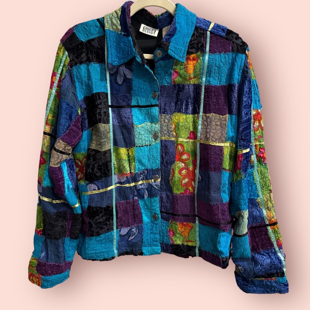 Vintage Chico’s Design Patchwork Jacket | Texture… - image 1